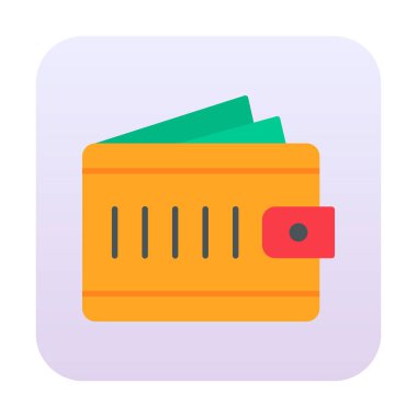  Cash Cüzdanı simge vektör illüstrasyonu