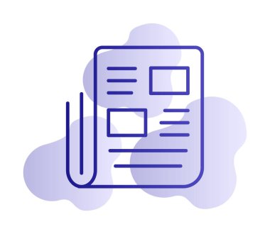 Haber kağıdı simgesi, vektör illüstrasyonu basit tasarım