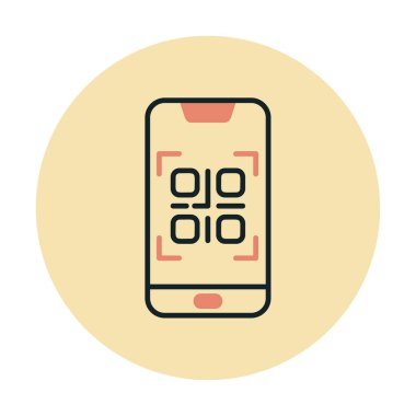 Basit Smartphone QR Kod simgesi, vektör illüstrasyonu