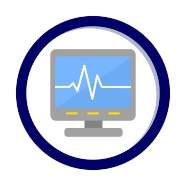 Ecg Okuma simgesi, vektör illüstrasyonu  