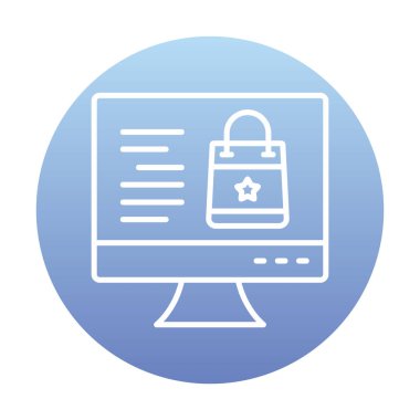 Ekran vektör illüstrasyonunda ticaret simgesi