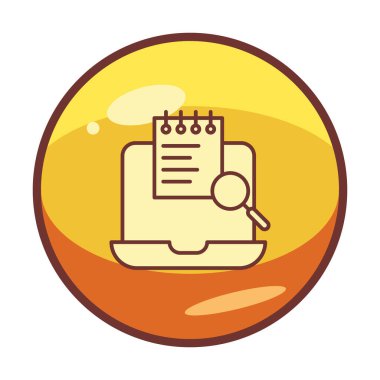 Laptop Çalışma Araması Basit satır, özet vektör ögeleri