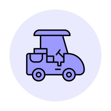 Golf Caddy simgesi, vektör illüstrasyonu