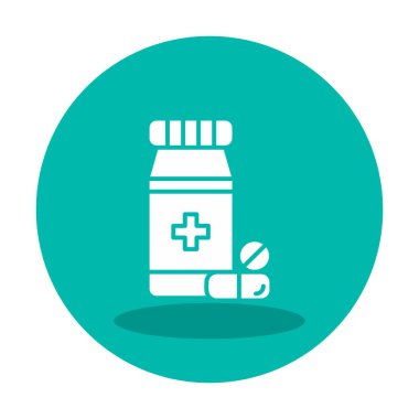 Düz tarzda ilaç şişesi simgesi 