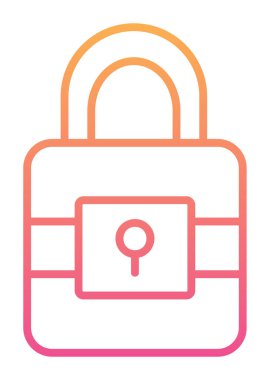 Beyaz arkaplanda asma kilit vektör çizimi