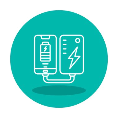 pil simgesi. renk çizgisi çizimi 