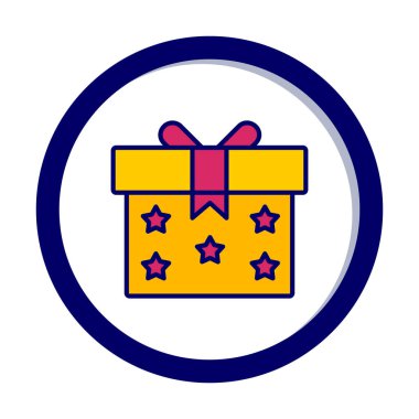 Hediye kutusu simgesi. vektör illüstrasyonu 