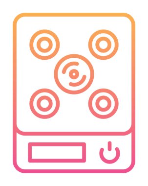 İndüksiyon Soba simgesi vektör illüstrasyonu