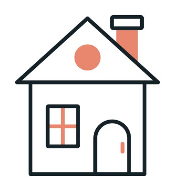 Eve. Web simgesi basit illüstrasyon