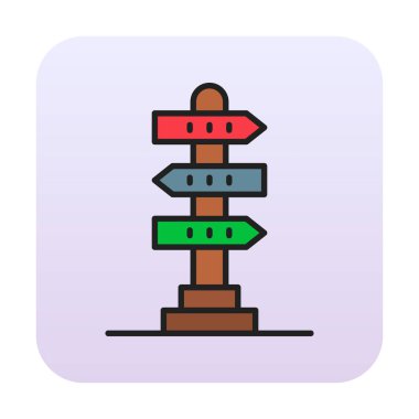 Beyaz arkaplanda yön vektörü illüstrasyonu