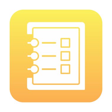 Basit not defteri simgesi, vektör illüstrasyonu