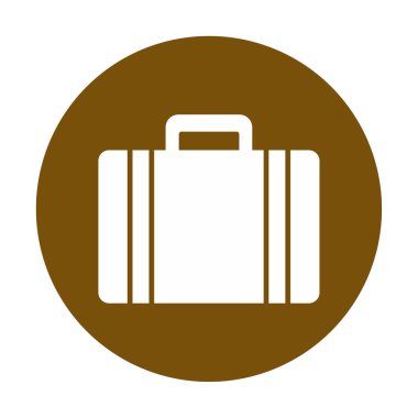 Evrak çantası vektör düz simgesi. İş durumu simgesi, bavul emojisi, vektör illüstrasyonu