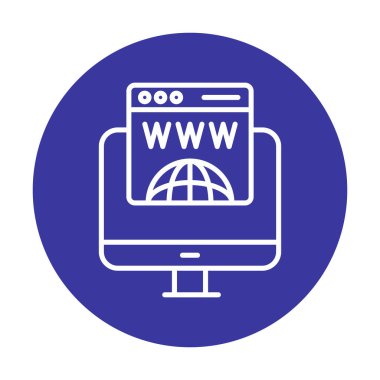 Alan Adı Kayıt Web simgesi vektör illüstrasyonu