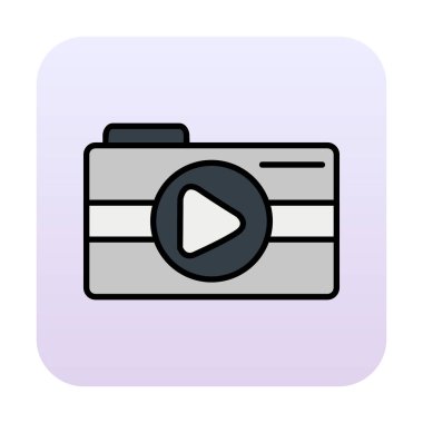 Video kamera. Web simgesi basit illüstrasyon 