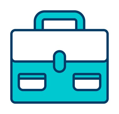 Evrak çantası vektör düz simgesi. İş durumu simgesi, bavul emojisi, vektör illüstrasyonu