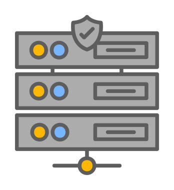 Sunucu simgesi tasarımı, vektör illüstrasyonu                