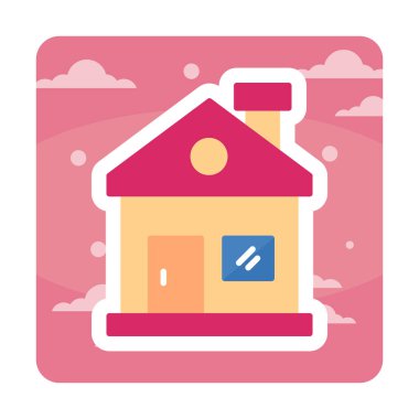 Ev. Web simgesi basit illüstrasyon