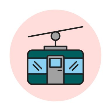 Basit Kablo Araba simgesi, vektör illüstrasyonu