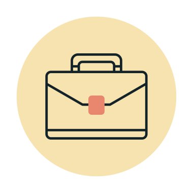 Evrak çantası vektör düz simgesi. İş durumu simgesi, bavul emojisi, vektör illüstrasyonu