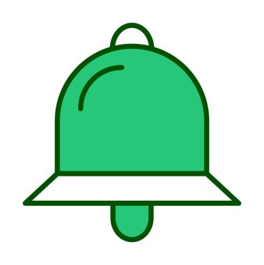 Basit Bildirim Zili simgesi, vektör illüstrasyonu