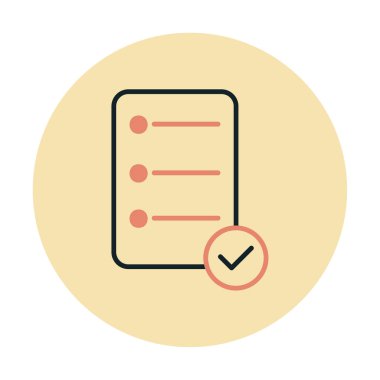 Simge vektör illüstrasyonunu onayla, kontrol listesi 