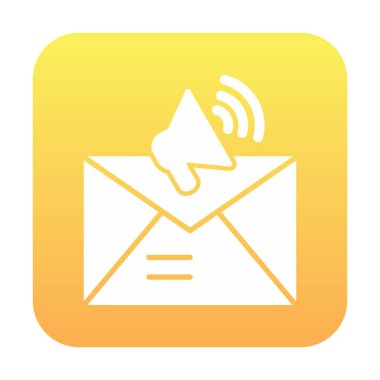 Basit E- posta Pazarlama simgesi, vektör illüstrasyonu