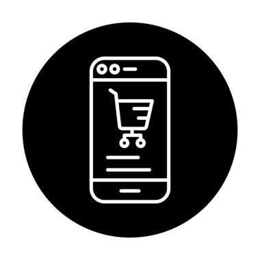 Basit Çevrimiçi Telefon Pazarlama simgesi, vektör illüstrasyonu