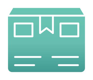 Teslimat kutusu simgesi, vektör illüstrasyonu basit tasarım