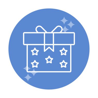 Hediye kutusu simgesi. vektör illüstrasyonu 