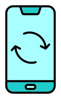 Smartphone Veri Eşzamanlamasının vektör çizimi 