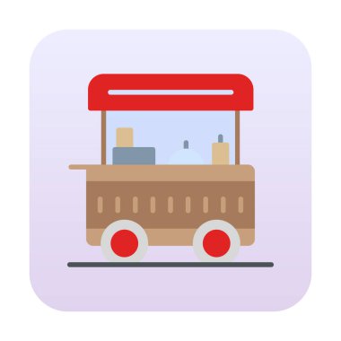 Yemek arabası simgesinin vektör illüstrasyonu 