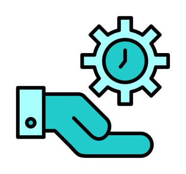 vites şekilli saat, Zaman Yönetimi konsepti, vektör illüstrasyonu 