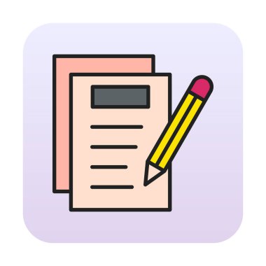 Basit not defteri simgesi, vektör illüstrasyonu