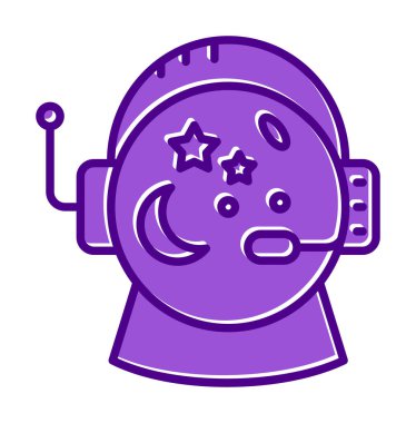 Beyaz arkaplanda Astronot Miğferi vektör çizimi