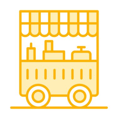 Yemek arabası simgesinin vektör illüstrasyonu 