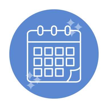 Takvim düzlüğü simgesi, vektör illüstrasyonu 