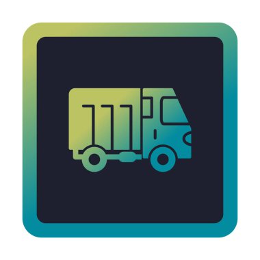 Web ve mobil uygulama tasarımınız için kamyon simgesi vektörü, kargo kamyonu logosu konsepti