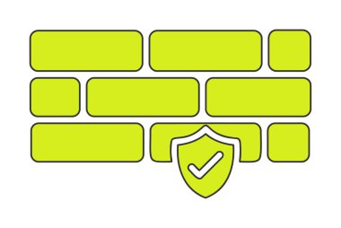 Basit Firewall simgesi, vektör illüstrasyonu
