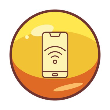 Akıllı telefon kablosuz interneti. Web simgesi basit illüstrasyon