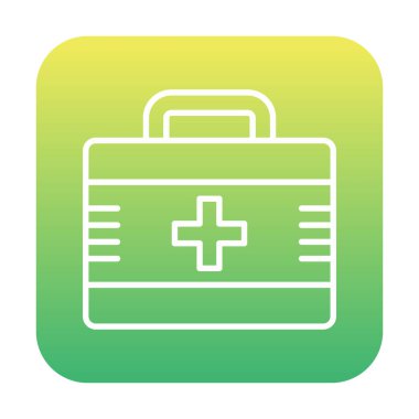 İlk yardım çantası simgesi. Acil durumlar için tıbbi ekipman