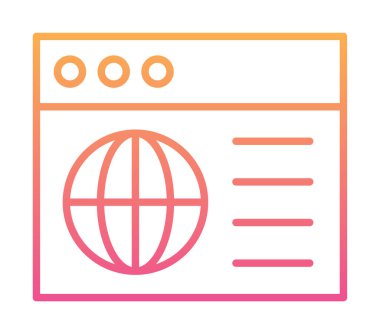 Basit web sitesi arayüzü simgesi, vektör illüstrasyonu