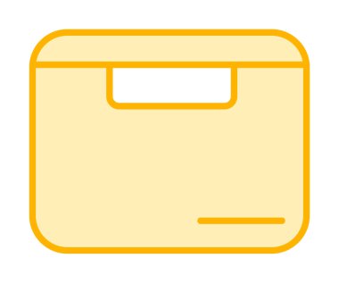 Teslimat kutusu simgesi, vektör illüstrasyonu basit tasarım