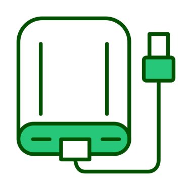 harici sabit disk simgesi, vektör illüstrasyonu basit tasarım