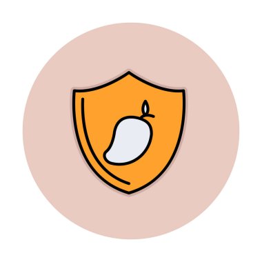 Shield 'in mango meyveli vektör çizimi   