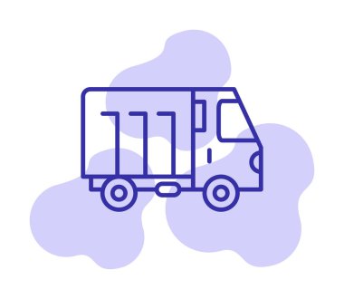 Web ve mobil uygulama tasarımınız için kamyon simgesi vektörü, kargo kamyonu logosu konsepti