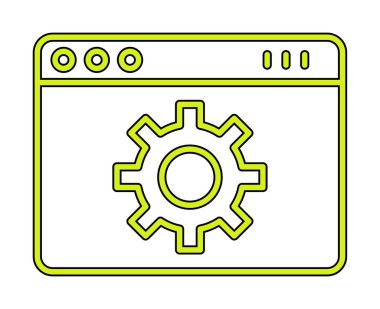 Web Sayfa Ayarları. simge basit illüstrasyon