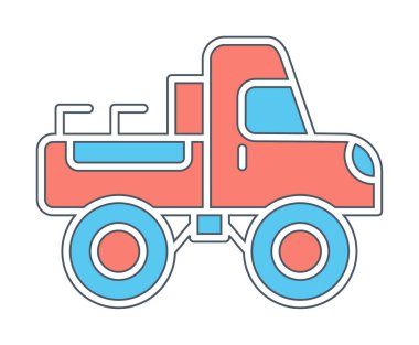 Canavar kamyon simgesi vektör illüstrasyonu