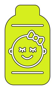 Bir bebek talk pudrası ikonunun düz bir şekilde çizimi 