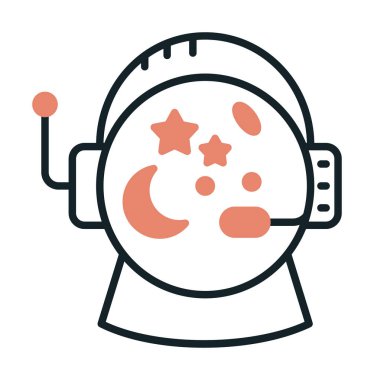 Beyaz arkaplanda Astronot Miğferi vektör çizimi