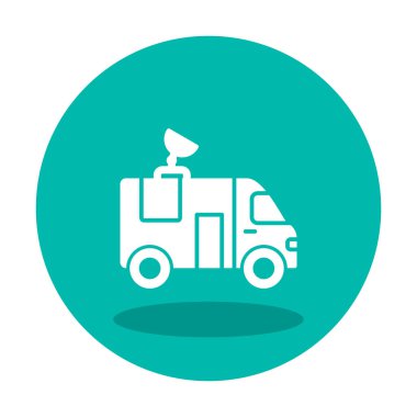 News Van düz vektör simgesi